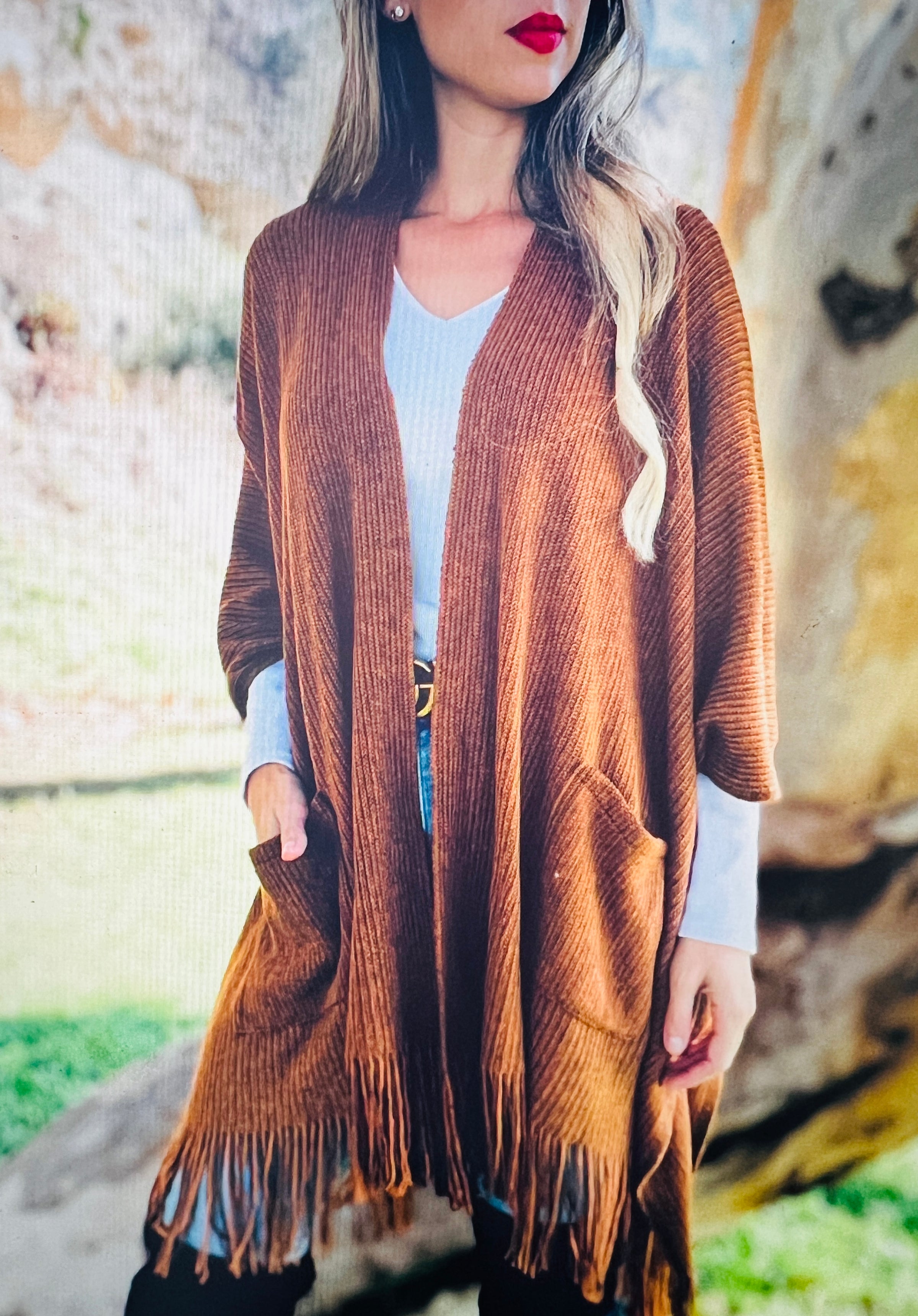 Boho Womens Cardigan Burnt Orange Women's Free People Open Knit