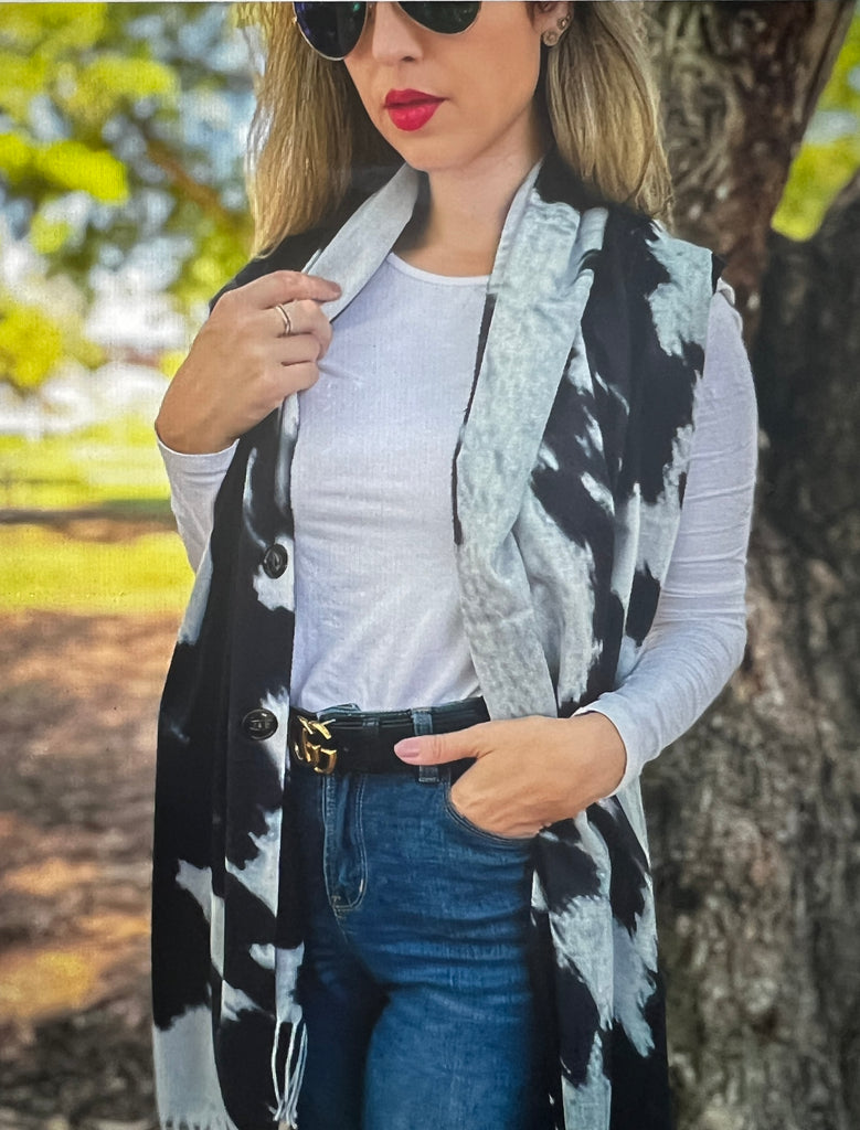Western Cow Print Shawl