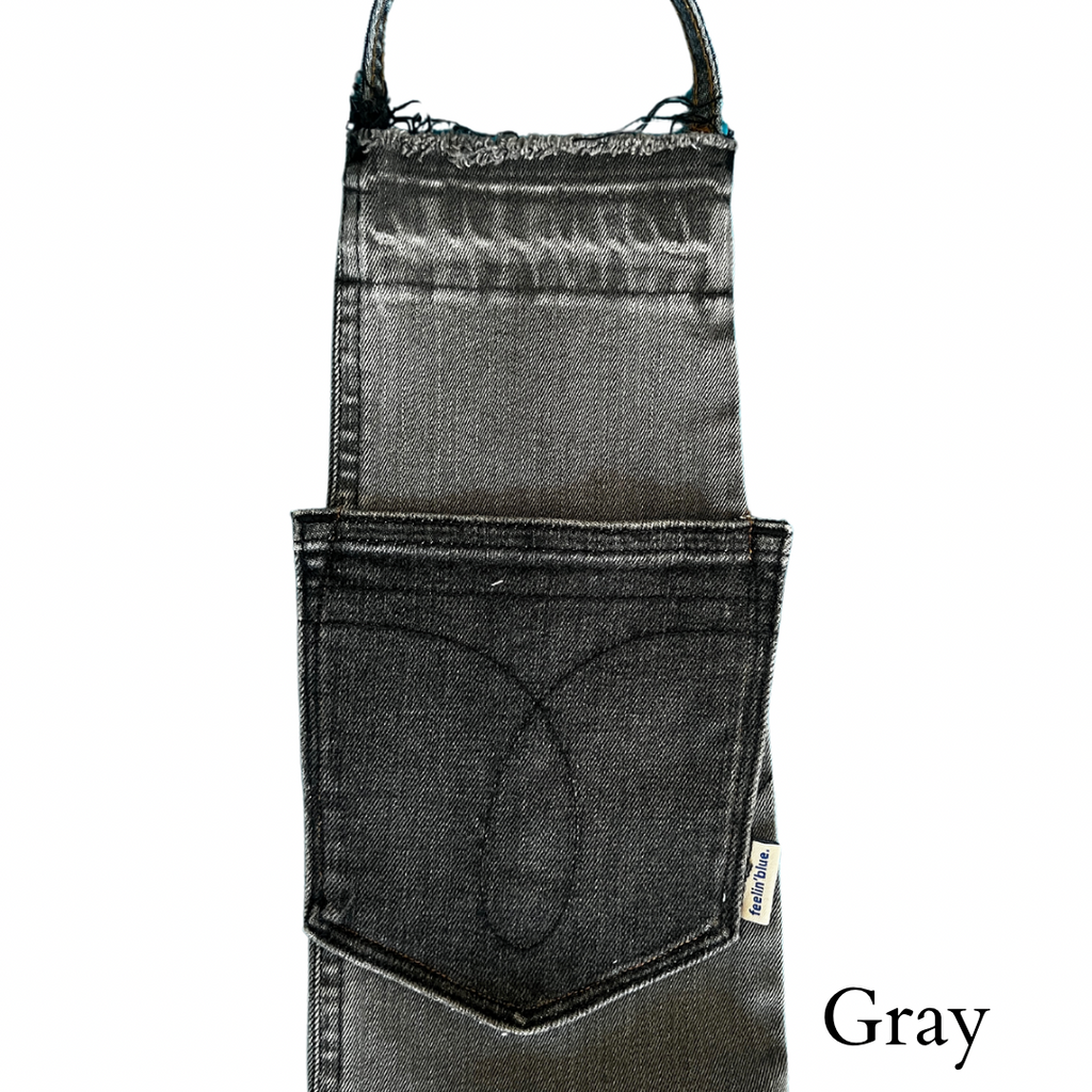 Repurposed Denim Wine Bag