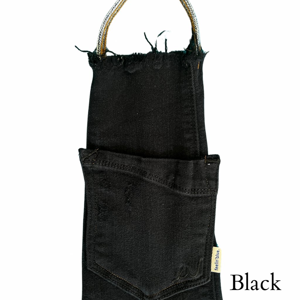 Repurposed Denim Wine Bag