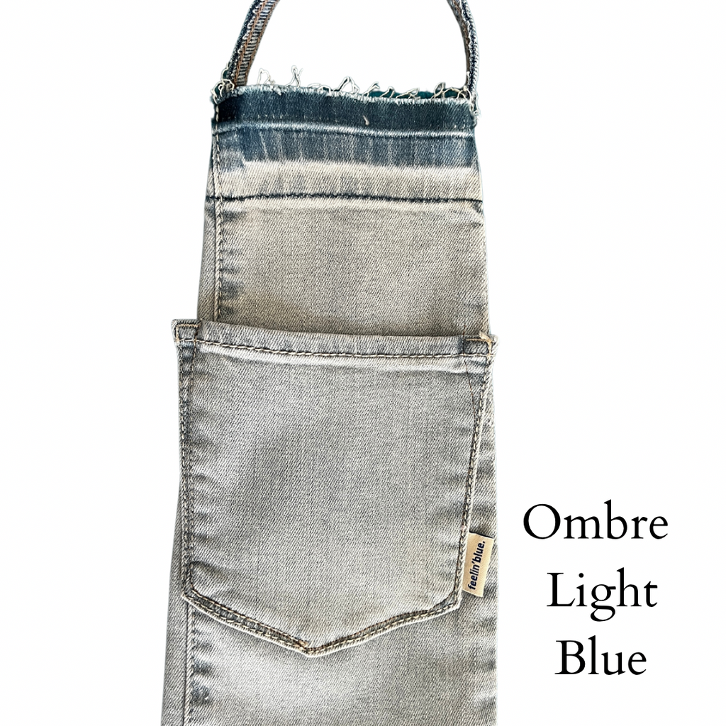 Repurposed Denim Wine Bag