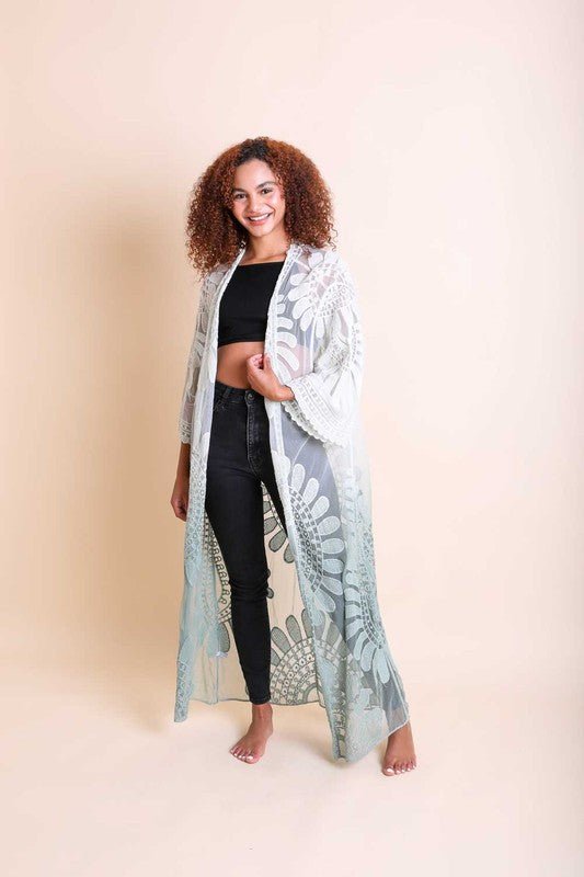 Ombre Lace Kimono - shopcrownboho
