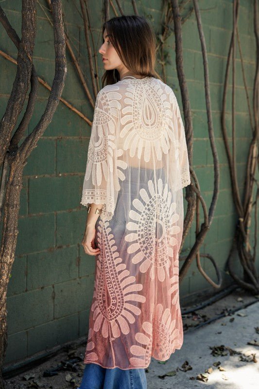 Ombre Lace Kimono - shopcrownboho